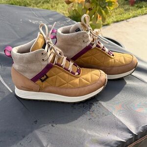 Teva Quilted Sneakers - Tan and Purple